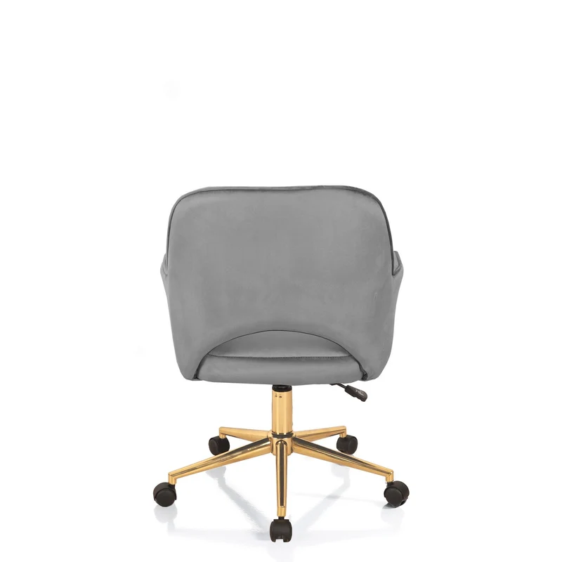 Sedia da ufficio regolabile rivestita in velluto base in metallo dorato cm 57x58x80/88h - vari colori
