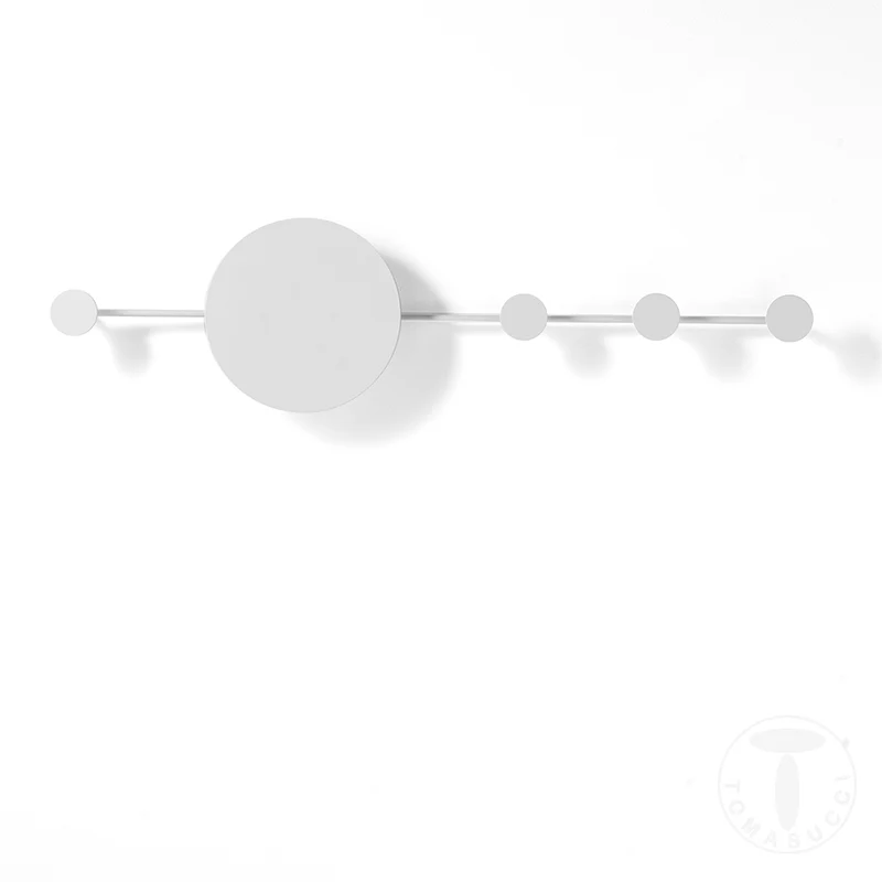 Appendiabiti applique da parete in metallo bianco con luce a led cm 97x6x25h