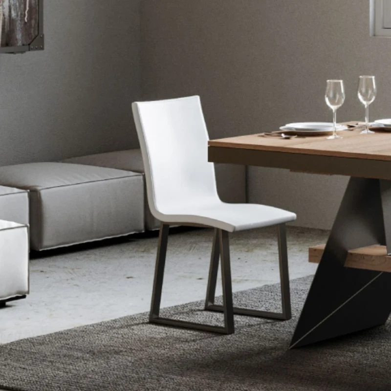 Fidem - Set da 2 Sedia gambe in metallo seduta in similpelle cm 40x42x85h - vari colori