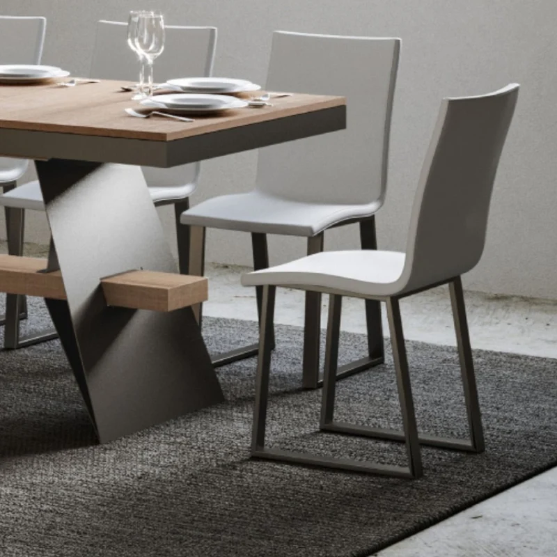 Fidem - Set da 2 Sedia gambe in metallo seduta in similpelle cm 40x42x85h - vari colori