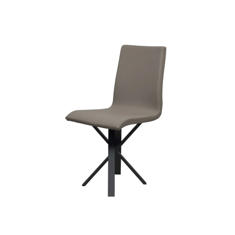Fenicia - Set da 2 Sedia gambe incrociate in metallo seduta in similpelle cm 42x42x88h - vari colori