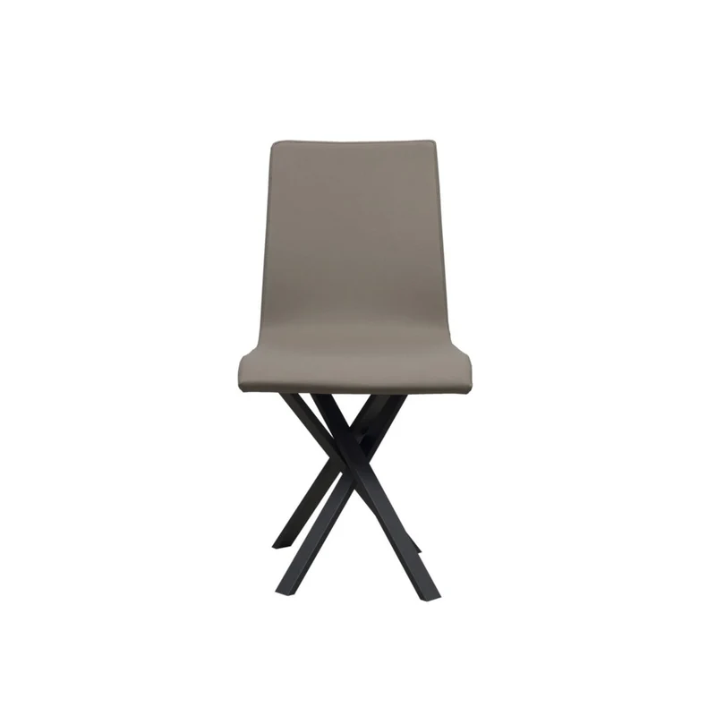 Fenicia - Set da 2 Sedia gambe incrociate in metallo seduta in similpelle cm 42x42x88h - vari colori