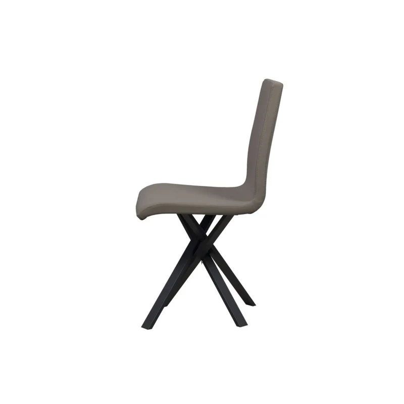 Fenicia - Set da 2 Sedia gambe incrociate in metallo seduta in similpelle cm 42x42x88h - vari colori