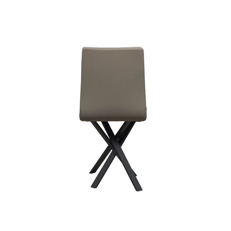 Fenicia - Set da 2 Sedia gambe incrociate in metallo seduta in similpelle cm 42x42x88h - vari colori