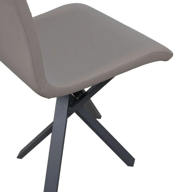 Fenicia - Set da 2 Sedia gambe incrociate in metallo seduta in similpelle cm 42x42x88h - vari colori