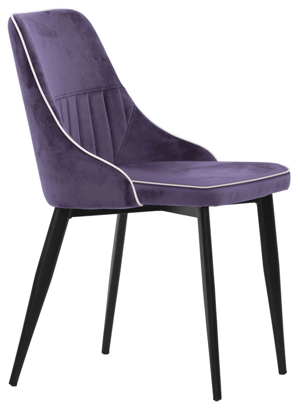 Set da 2 Sedia moderna in tessuto effetto velluto cm 43x46x81h - vari colori