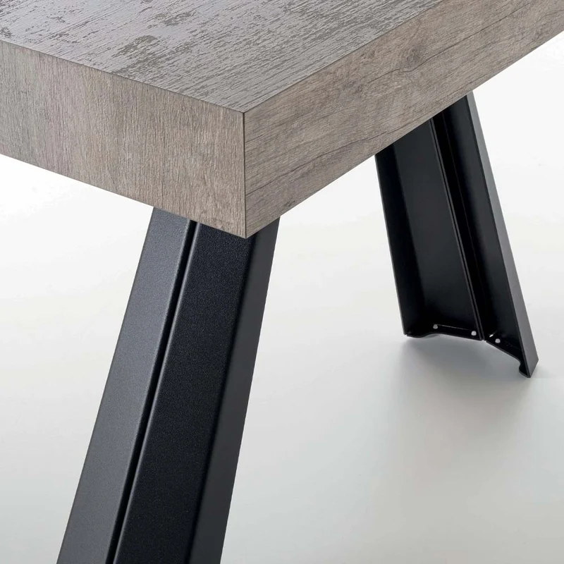 Farard - Tavolo da pranzo moderno allungabile in legno e metallo cm 160/420x90x76h - vari colori