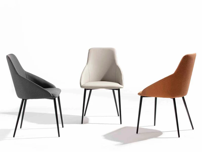 Roma - Set da 2 Sedia salotto in ecopelle gambe in metallo cm 52x57x88h - vari colori