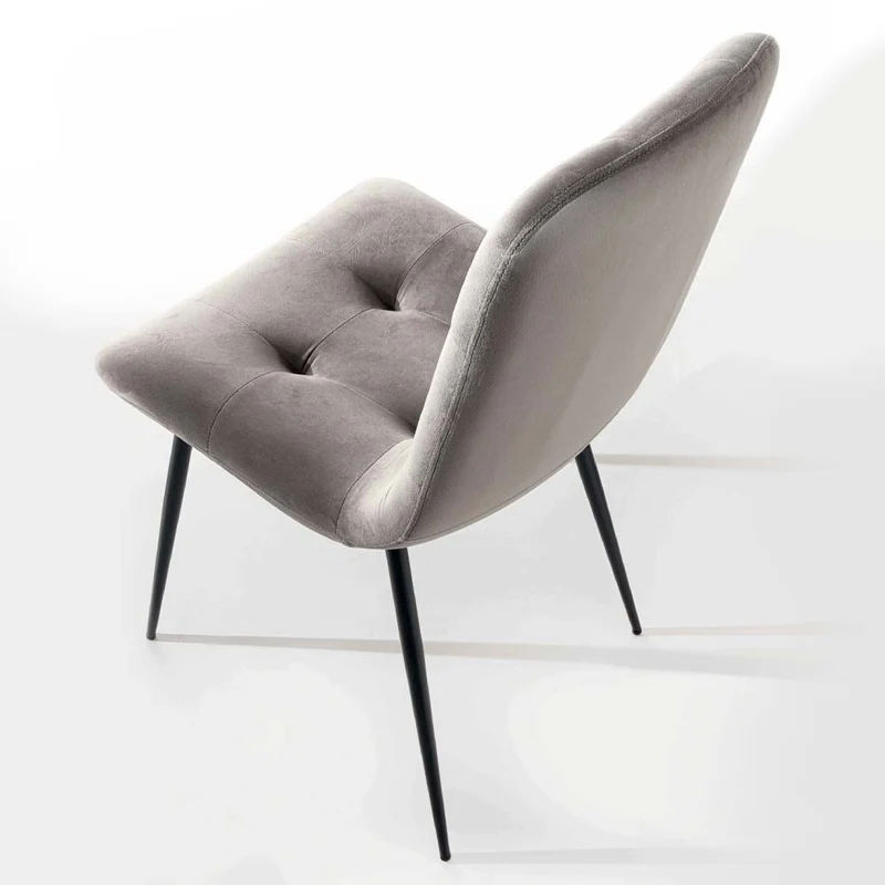 Zara - Set da 4 Sedia soggiorno moderno in velluto antimacchia cm 47x61x85h - vari colori