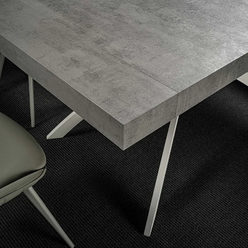 Garel - Tavolo allungabile gambe intrecciate piano in legno cm 180/280x90x76h - vari colori