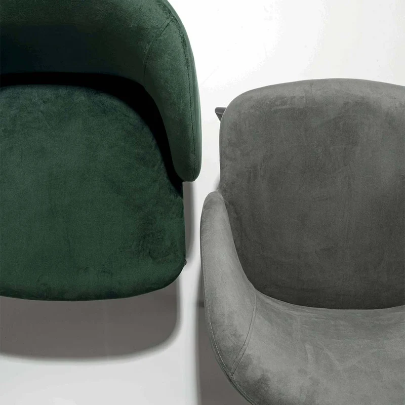 Pigalle - Set da 2 Sedia poltroncina in velluto antimacchia cm 52x58x83h - vari colori