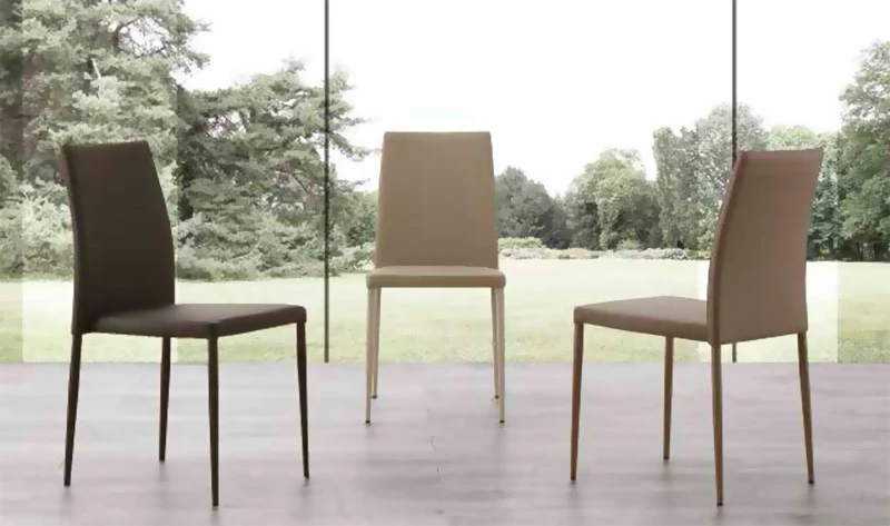 Naked - Set da 4 Sedia moderna in ecopelle struttura in metallo cm 44x56x89h - vari colori