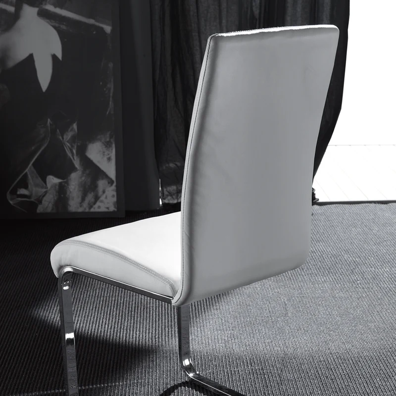 Kant - Set da 2 Sedia design in metallo cromato rivestita in ecopelle cm 43x55x97h - vari colori