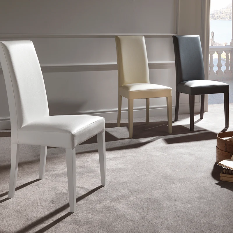 Vertigo Slim - Set da 2 Sedia moderna imbottita da salotto in ecopelle cm 46x56x99h - vari colori