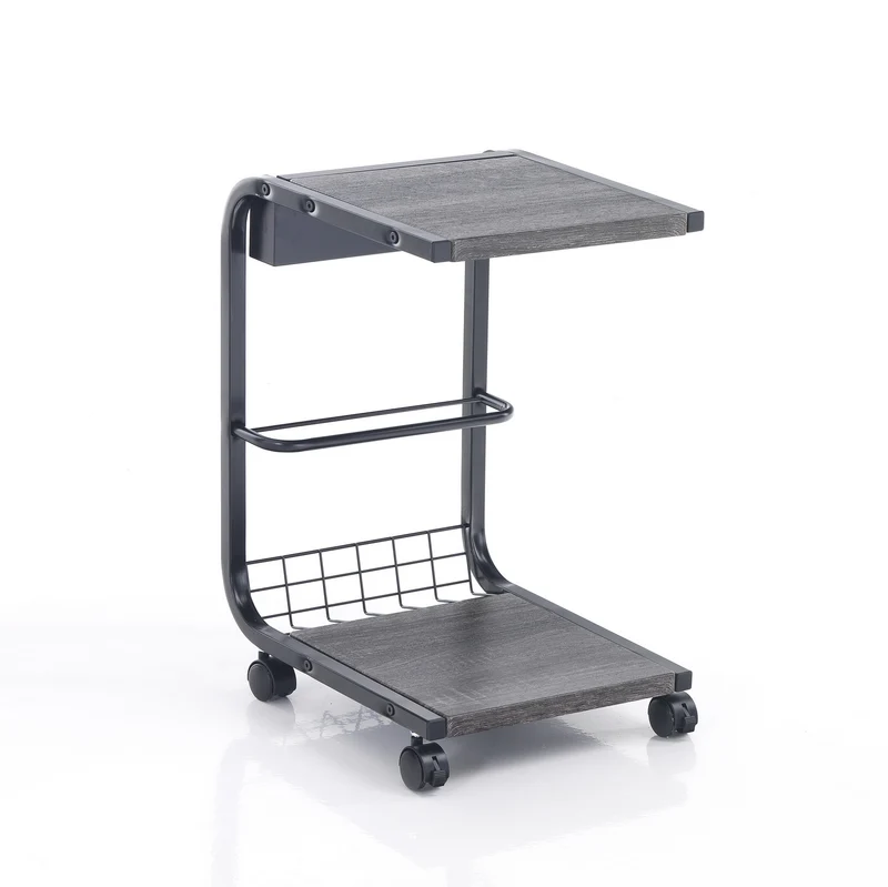 Carrello da salotto multiuso in metallo e legno cm 32x38x55h