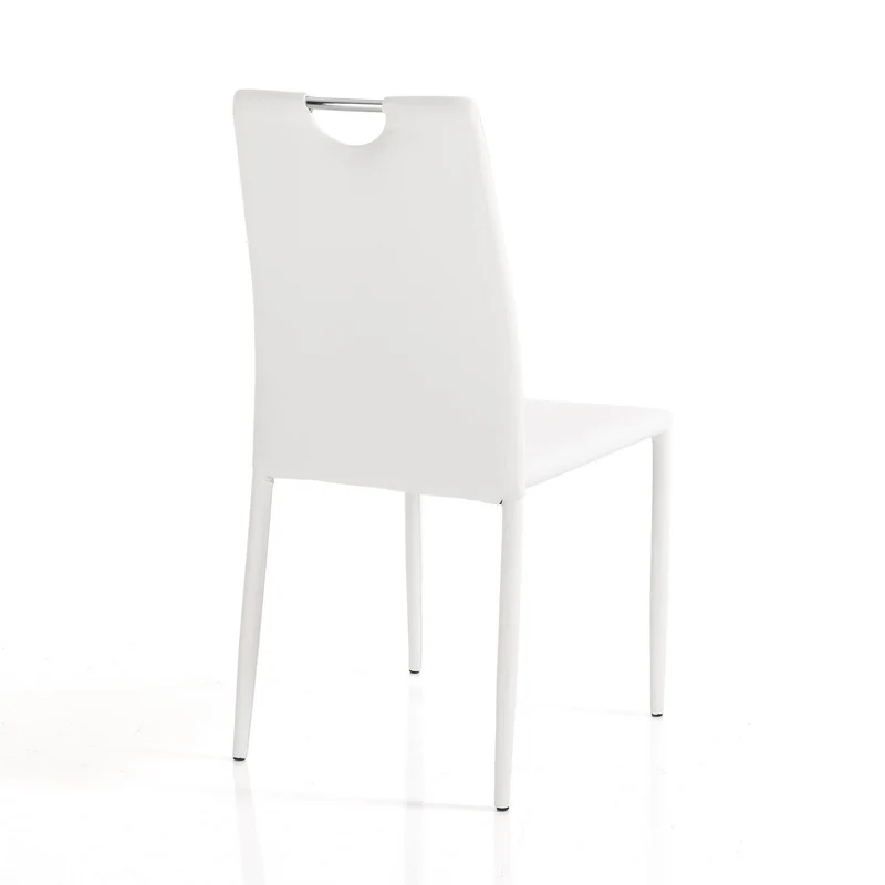 Set da 4 Sedia living moderna rivestita in similpelle cm 44x51x91h - vari colori