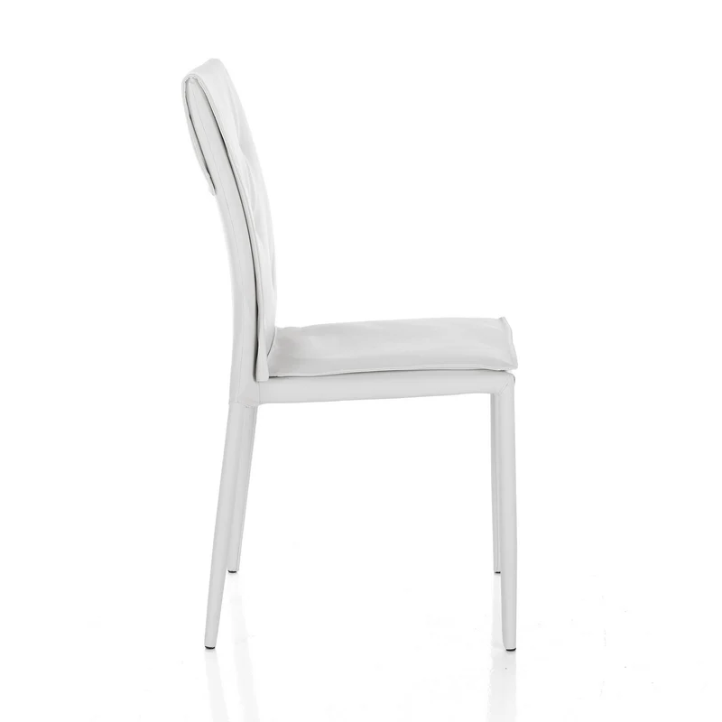 Set da 4 Sedia da soggiorno in metallo e similpelle cm 44x51x91h - vari colori