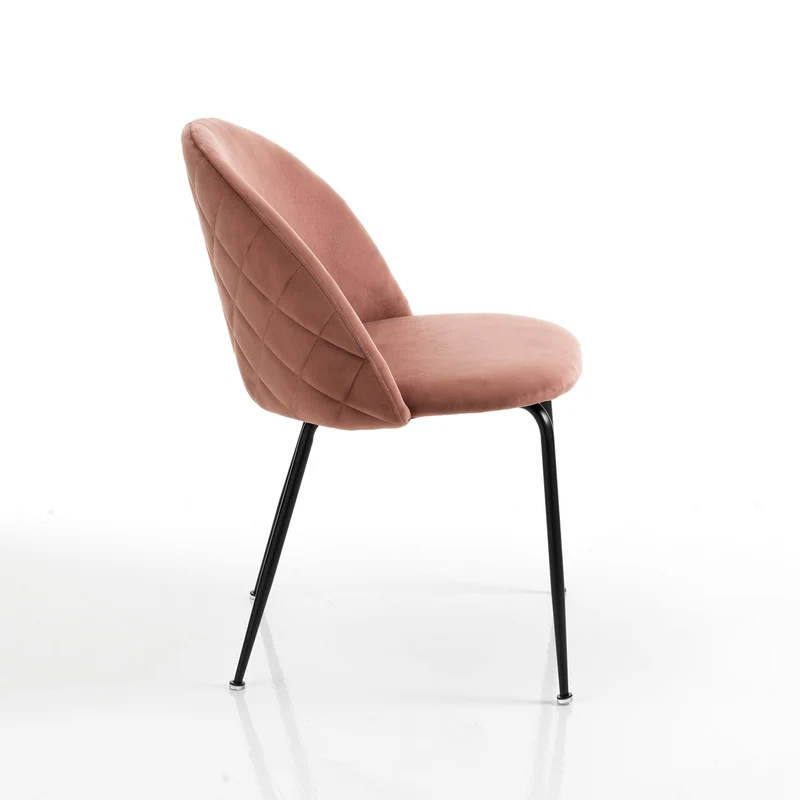 Set da 4 Sedia moderna da soggiorno in velluto gambe in metallo cm 53x56x76h - vari colori