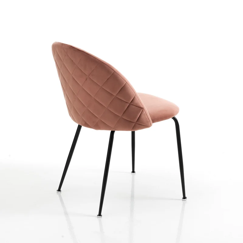 Set da 4 Sedia moderna da soggiorno in velluto gambe in metallo cm 53x56x76h - vari colori