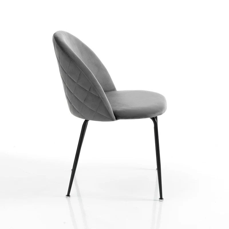 Set da 4 Sedia moderna da soggiorno in velluto gambe in metallo cm 53x56x76h - vari colori