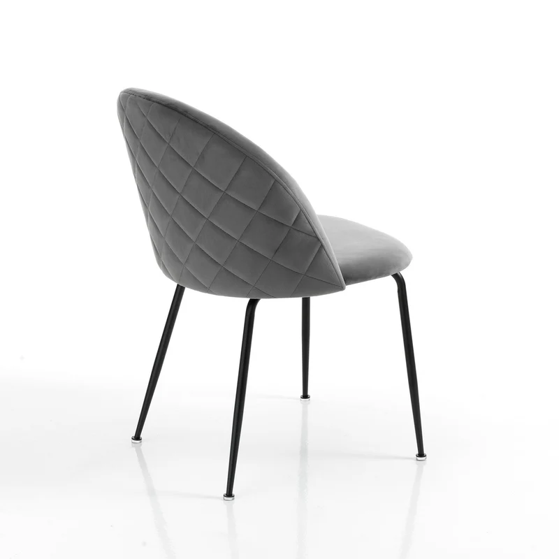 Set da 4 Sedia moderna da soggiorno in velluto gambe in metallo cm 53x56x76h - vari colori