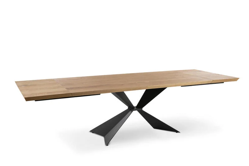 Tavolo moderno allungabile struttura in metallo piano in legno cm 160/240x90x76h - vari colori