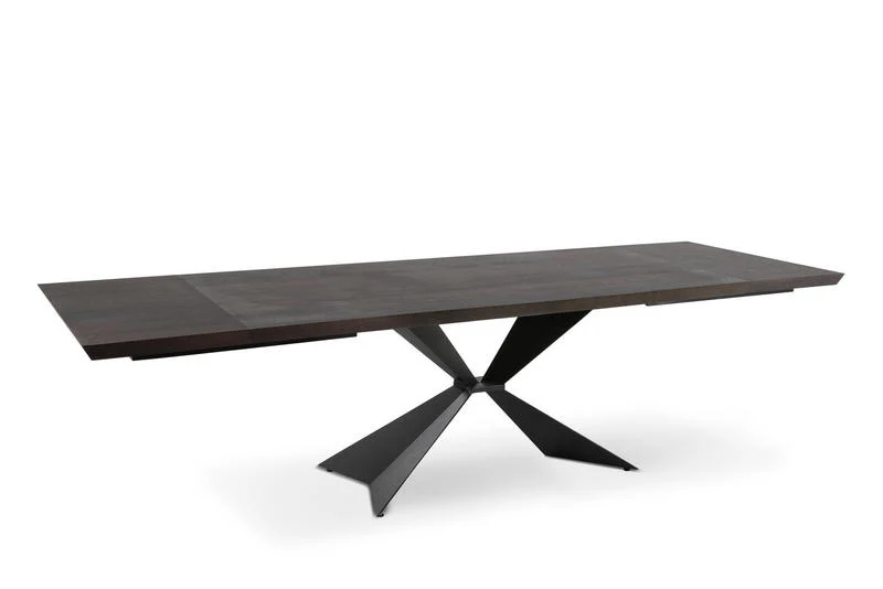 Tavolo allungabile da salotto base in metallo piano in legno cm 200/300x100x76h - vari colori