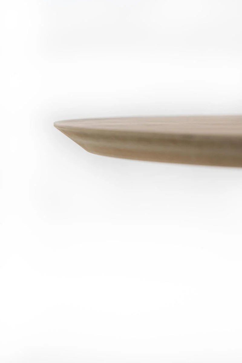Tavolo moderno fisso rotondo gambe in metallo nero piano in legno cm Ø 130x76h - vari colori