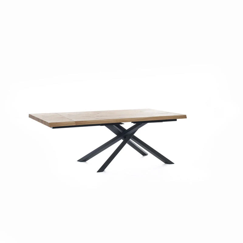 Tavolo da salotto allungabile in legno e metallo gambe incrociate cm 200/300x100x76h - vari colori