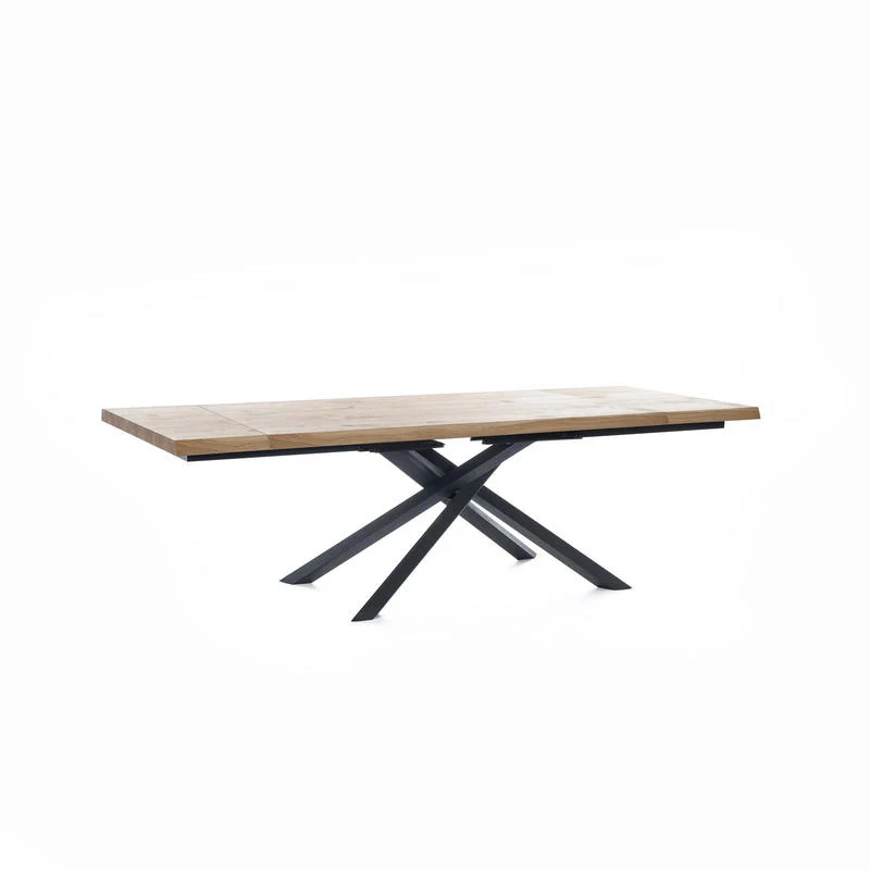 Tavolo da salotto allungabile in legno e metallo gambe incrociate cm 200/300x100x76h - vari colori