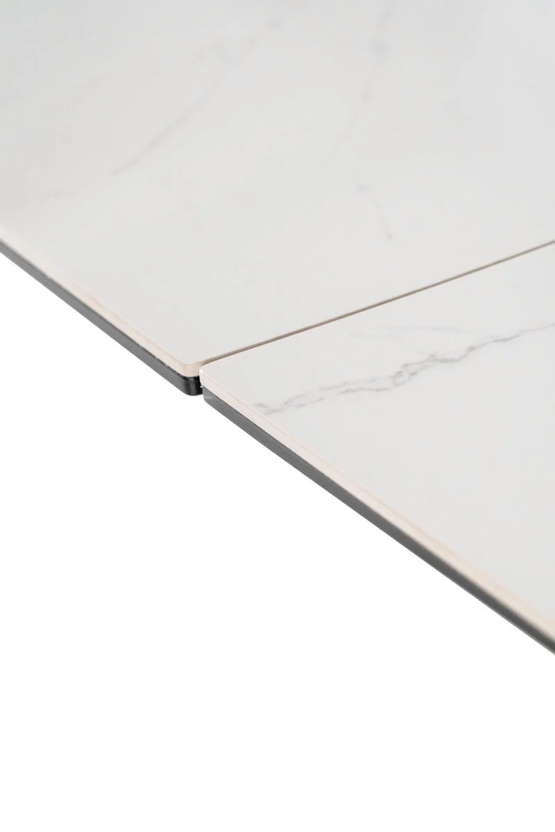Tavolo allungabile piano in ceramica effetto marmo colore bianco cm 140/200x90x76h