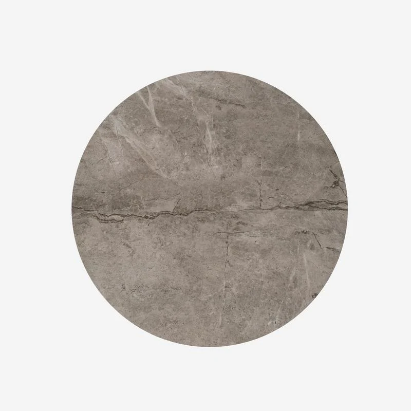 Tavolo rotondo fisso gambe incrociate in metallo piano effetto marmo cm Ø 120x76h