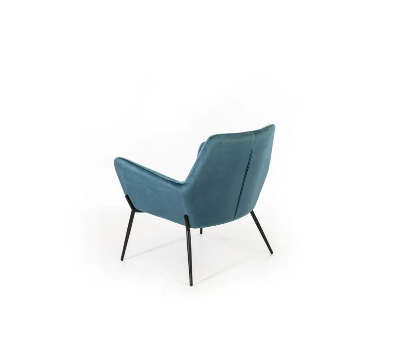 Poltrona moderna rivestita in velluto gambe in metallo nero cm 54x71x70h - vari colori