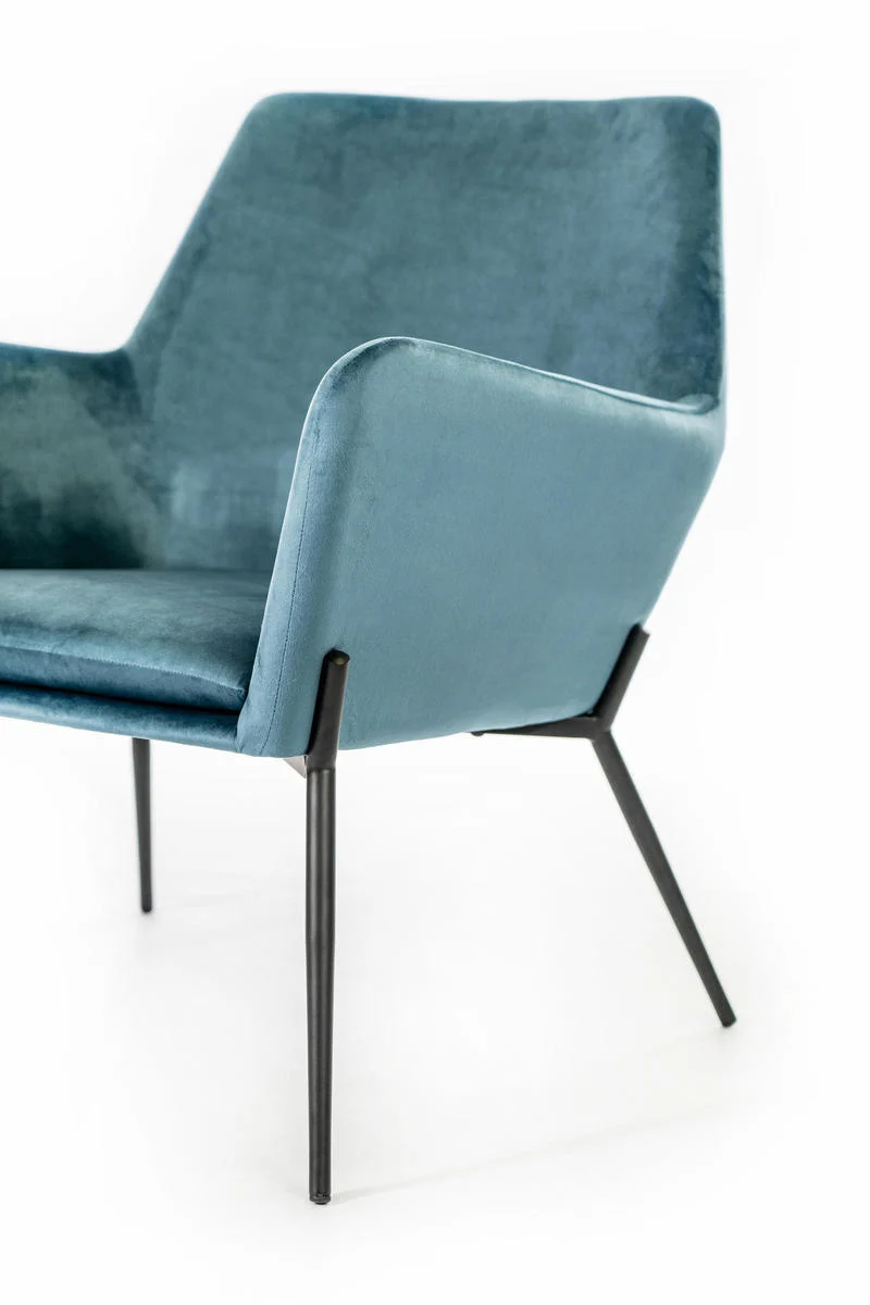 Poltrona moderna rivestita in velluto gambe in metallo nero cm 54x71x70h - vari colori