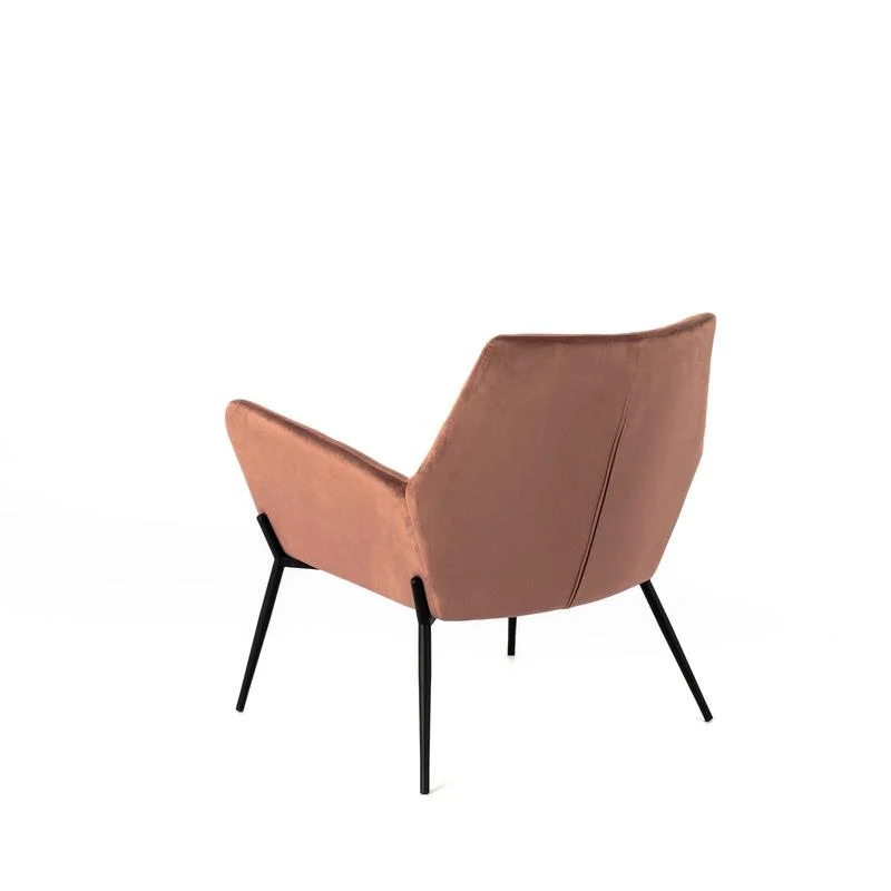Poltrona moderna rivestita in velluto gambe in metallo nero cm 54x71x70h - vari colori