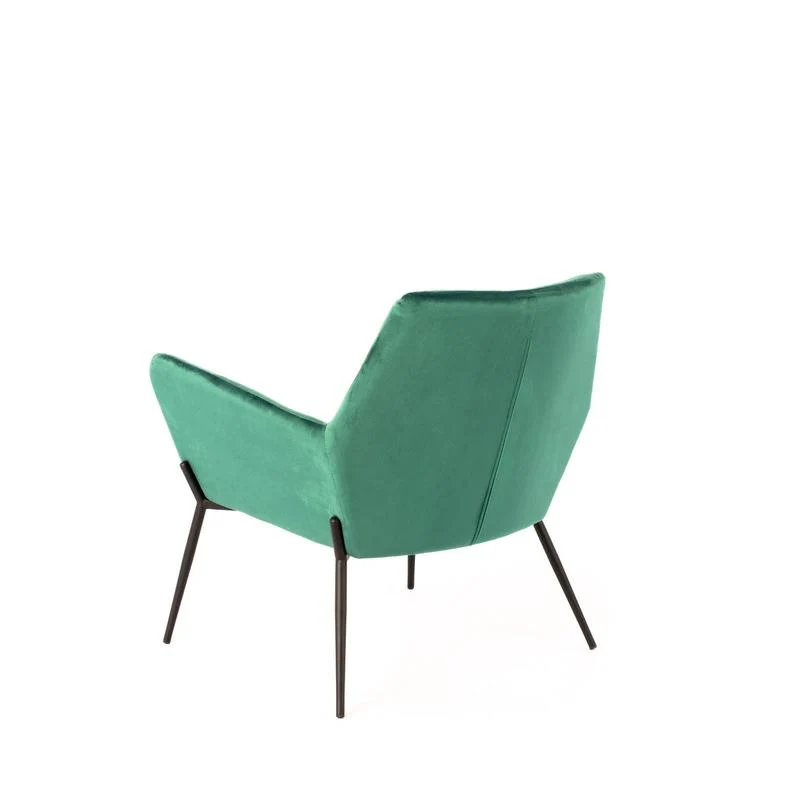 Poltrona moderna rivestita in velluto gambe in metallo nero cm 54x71x70h - vari colori