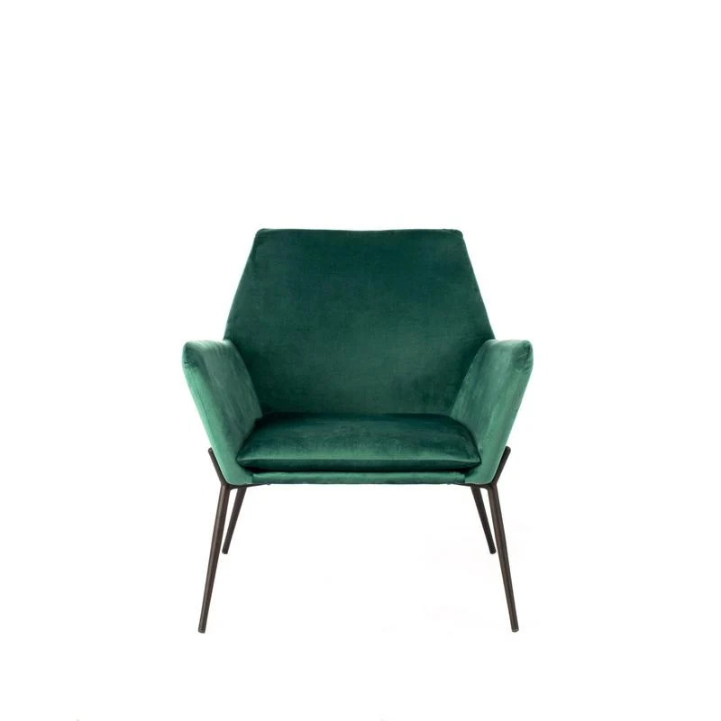 Poltrona moderna rivestita in velluto gambe in metallo nero cm 54x71x70h - vari colori