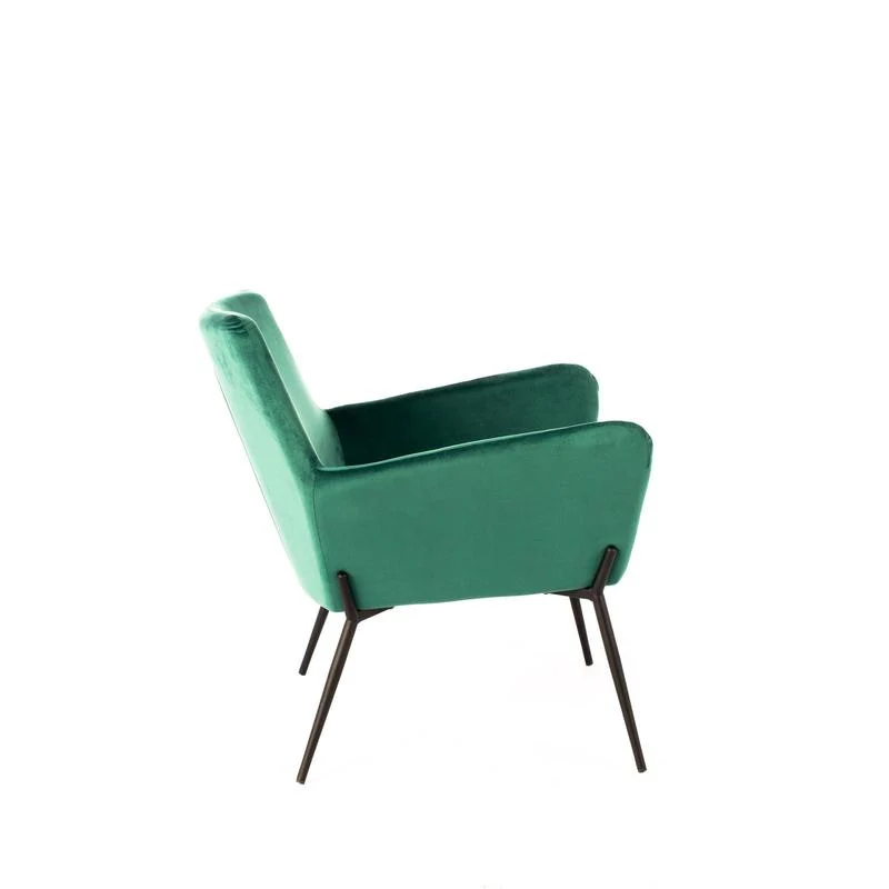 Poltrona moderna rivestita in velluto gambe in metallo nero cm 54x71x70h - vari colori