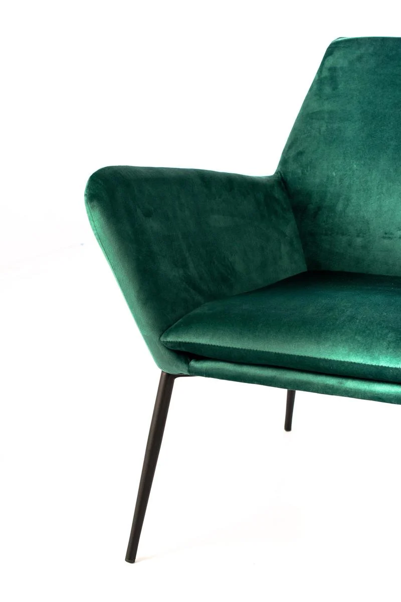 Poltrona moderna rivestita in velluto gambe in metallo nero cm 54x71x70h - vari colori