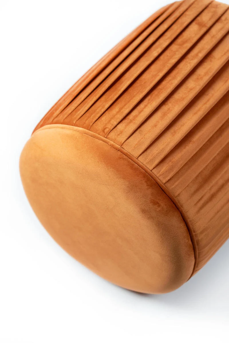 Pouf tondo moderno in velluto plissettato cm Ø 35x40h - vari colori