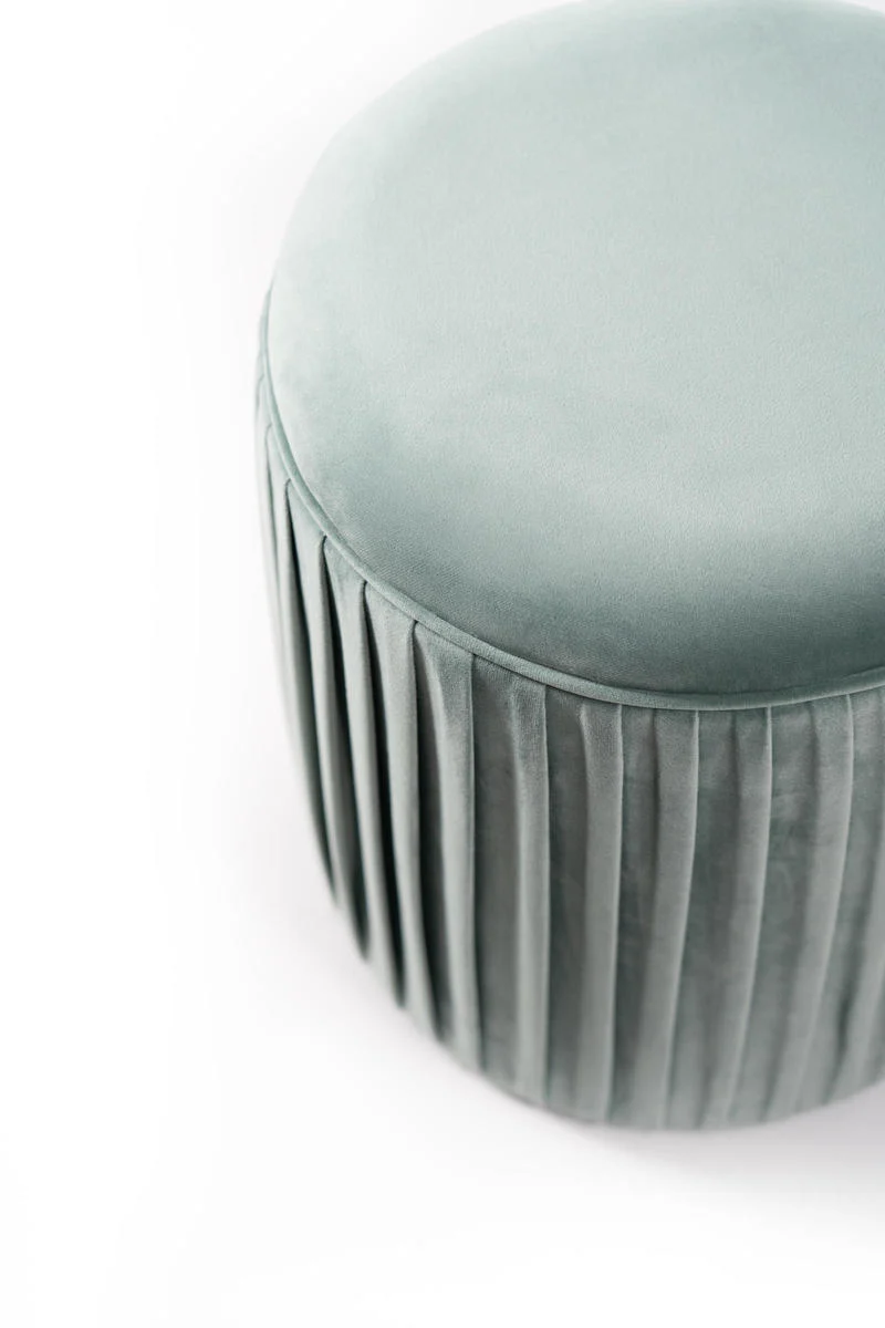 Pouf tondo moderno in velluto plissettato cm Ø 35x40h - vari colori