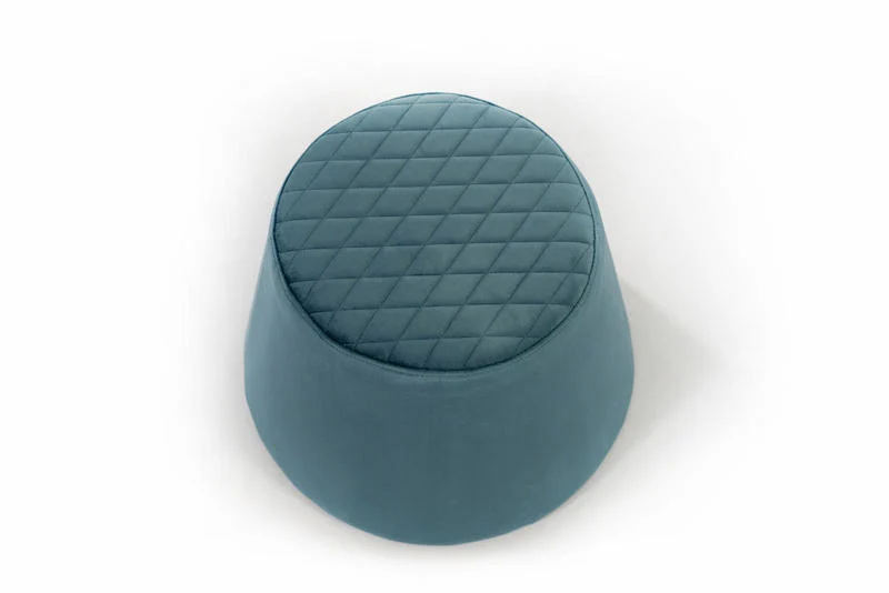 Pouf poggiapiedi rotondo rivestimento in velluto cm Ø 46x33h - vari colori