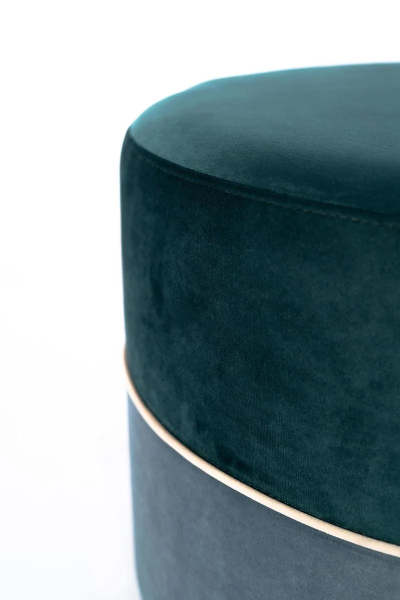 Pouf moderno rotondo in velluto bicolore da camera o salotto cm Ø 62x39h - vari colori