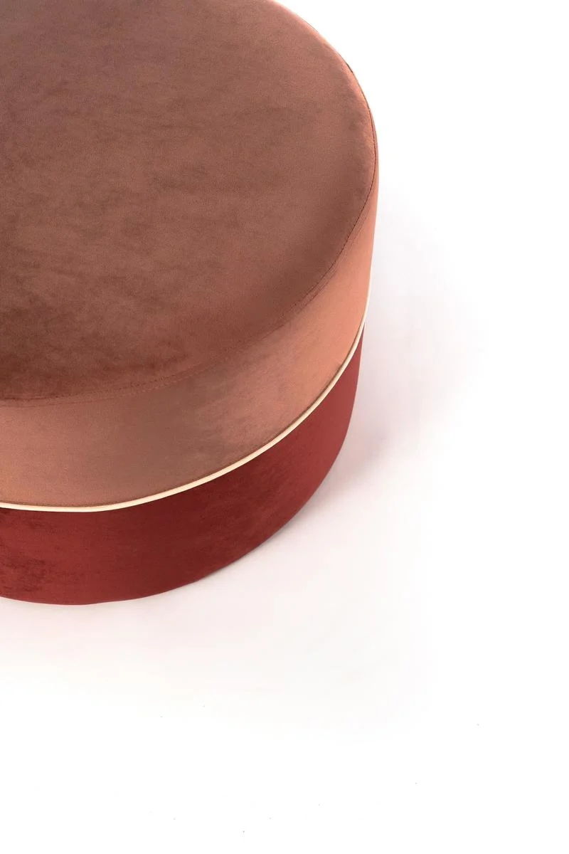 Pouf moderno rotondo in velluto bicolore da camera o salotto cm Ø 62x39h - vari colori