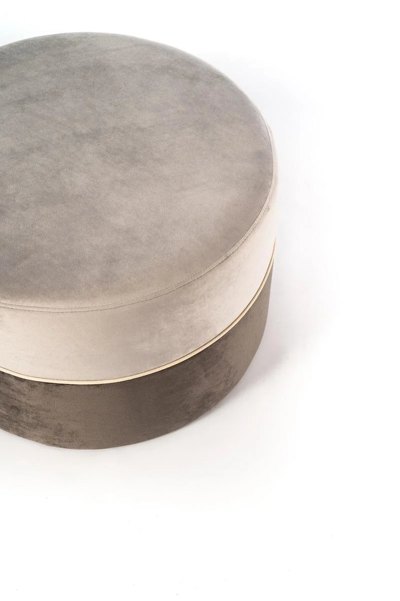 Pouf moderno rotondo in velluto bicolore da camera o salotto cm Ø 62x39h - vari colori