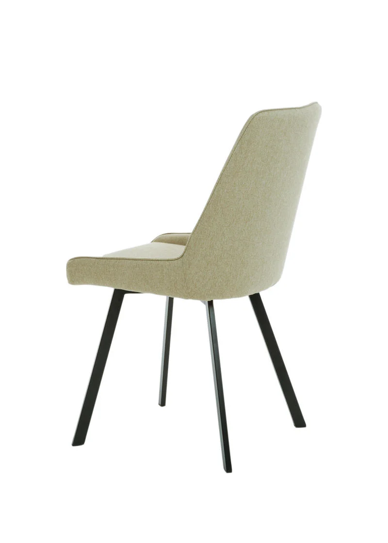 Set da 4 Sedia living imbottita rivestita in tessuto gambe in metallo nero cm 60x60x87h - vari colori