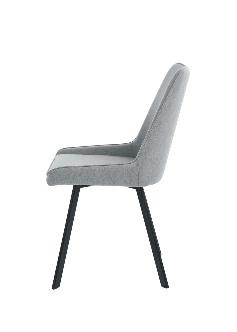Set da 4 Sedia living imbottita rivestita in tessuto gambe in metallo nero cm 60x60x87h - vari colori