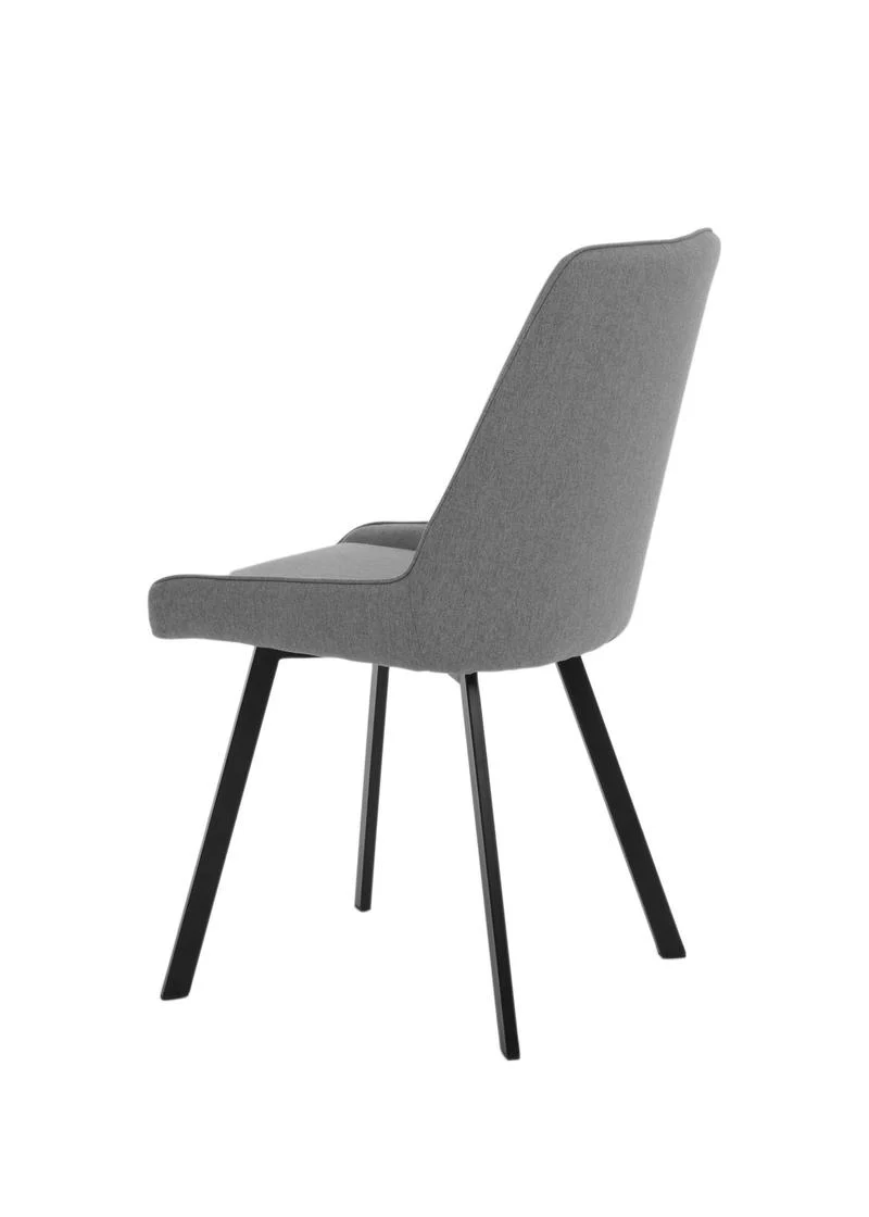 Set da 4 Sedia living imbottita rivestita in tessuto gambe in metallo nero cm 60x60x87h - vari colori