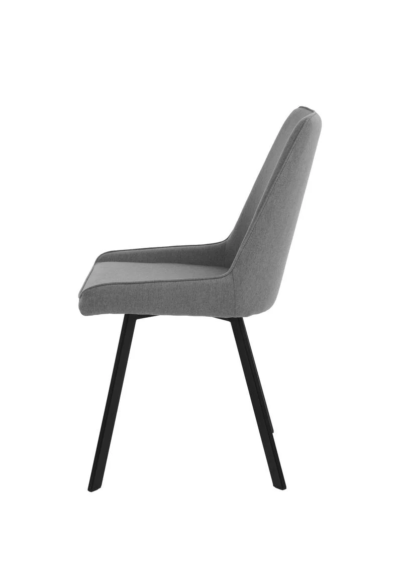 Set da 4 Sedia living imbottita rivestita in tessuto gambe in metallo nero cm 60x60x87h - vari colori