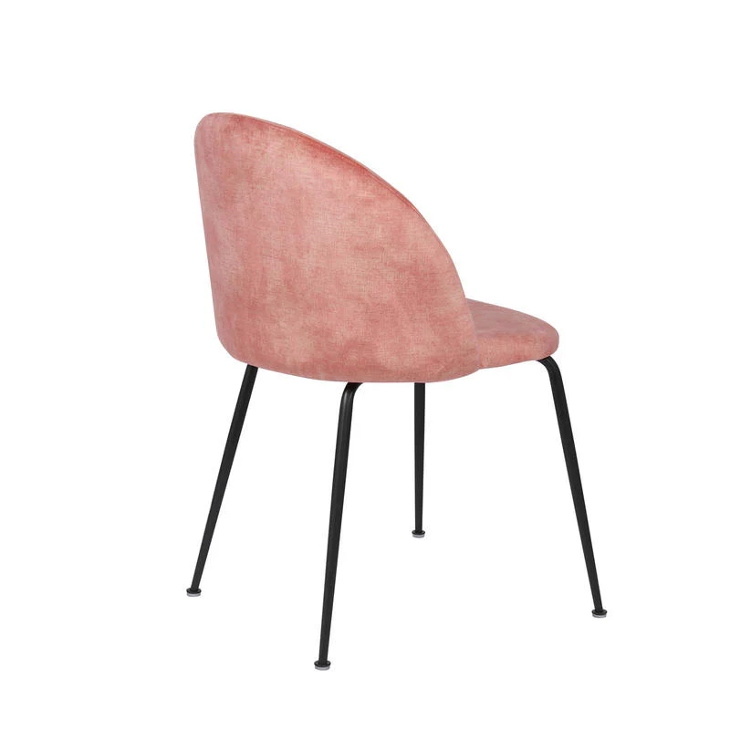 Set da 4 Sedia soggiorno in velluto gambe in metallo nero cm 55x45x78h - vari colori